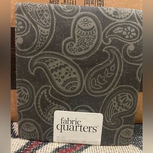 fabric quarters 18x21 100% cotton balck paisley 2007 Joann Fabrics